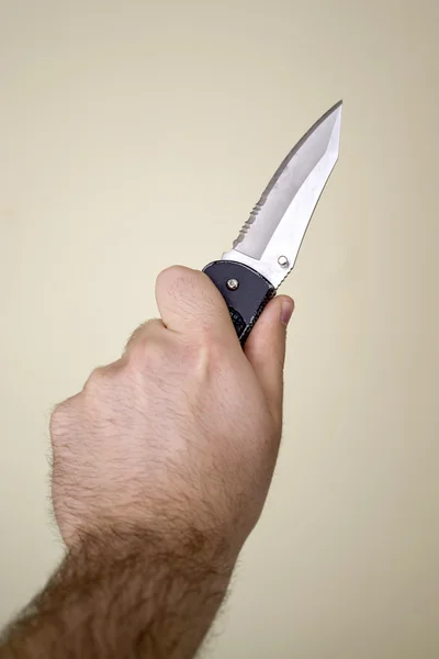 Злочинець з ножем — стокове фото