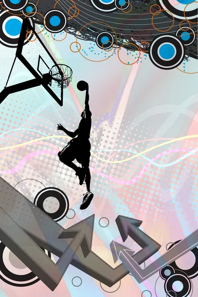 Basketbal grafitti pijlen lay-out — Stockfoto