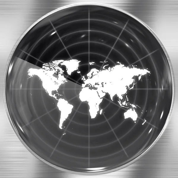 Obrazovka radaru svět — Stock fotografie