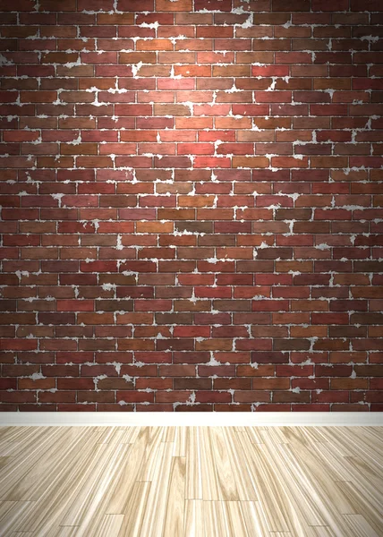 Brick wall interiör utrymme — Stockfoto