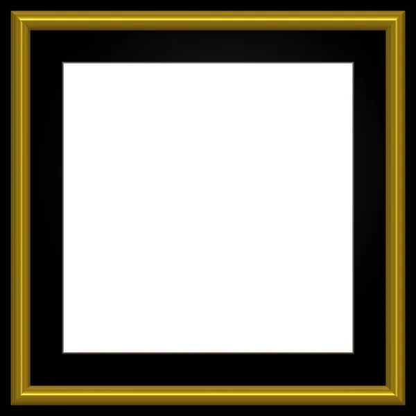 Квадратна золота фоторамка — стокове фото