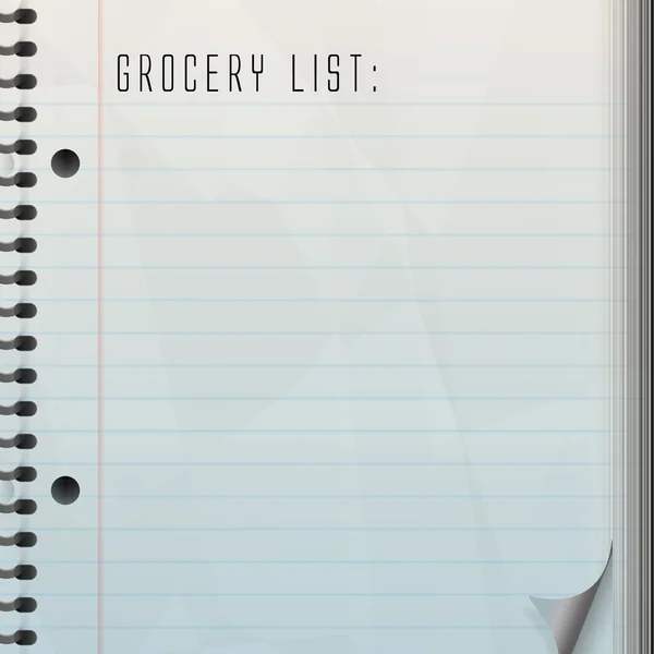 Lista de Mercearia em Branco — Fotografia de Stock