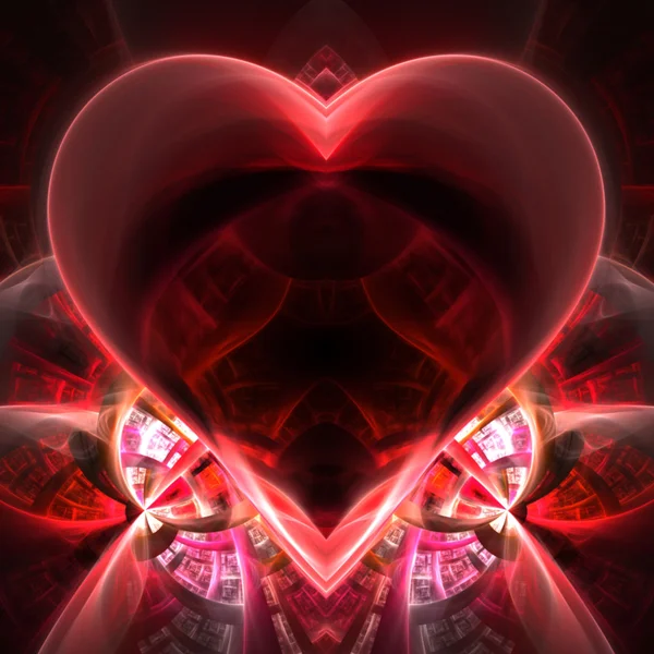 Este fractal tem a forma de um coração — Fotografia de Stock