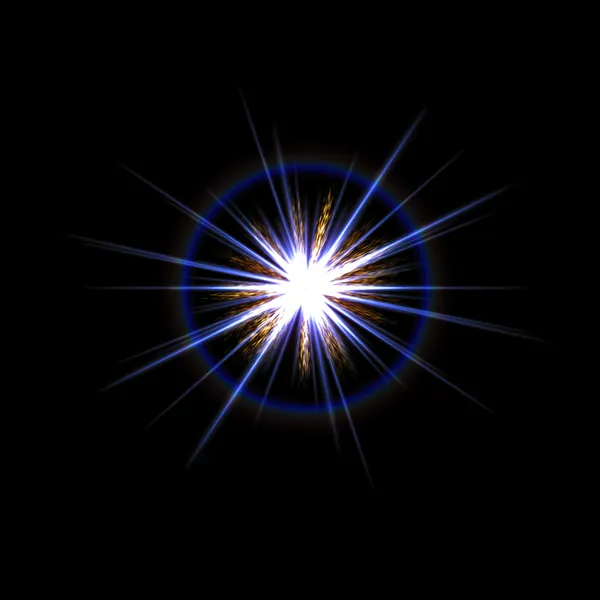 Lens flare yıldız patlaması — Stok fotoğraf