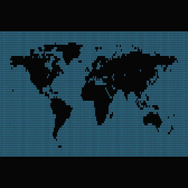 Binary World Map — Stock Photo, Image