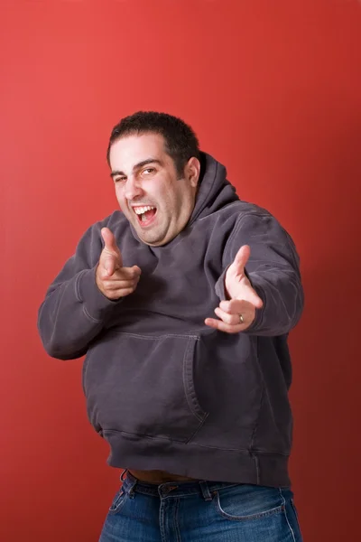 Funny Guy Pointing Royalty Free Stock Images