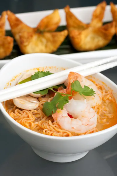 Thai Noodle Soup with Prawns — Stock Image Thai Noodle Soup with Prawns Stock Image