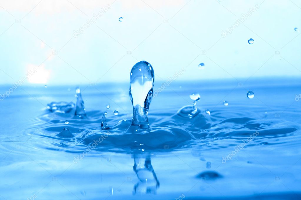 Blue Water Droplet Splash