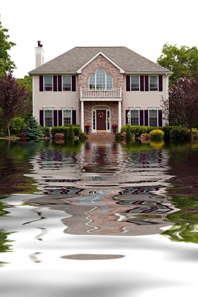 Overstroming beschadigde huis — Stockfoto