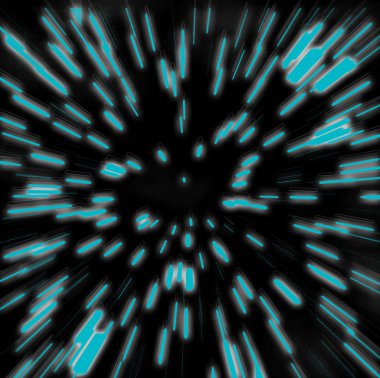 Blue stars: hyperspace zoom-blur clipart