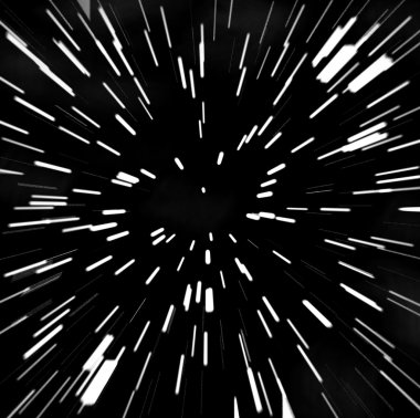 Wyite stars: hyperspace zoom-blur clipart