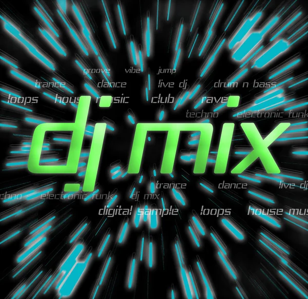 Dj mix-tipografía collage — Foto de Stock