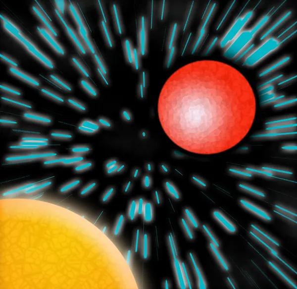 Sonne und roter Planet — Stockfoto