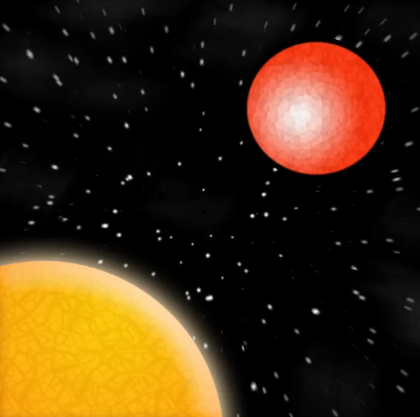 Sun and red planet — Stock Photo, Image