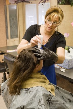 Hairdresser with Client clipart