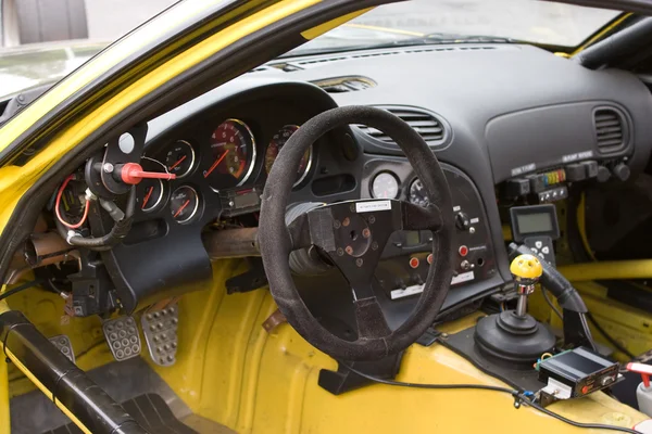 Raceauto cockpit — Stockfoto