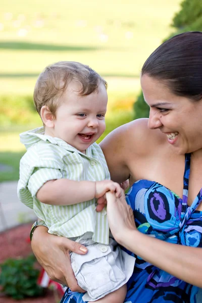 Happy Mother Holding Her Baby — Stock Photo, Image