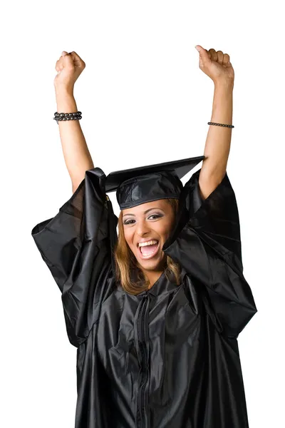 Pós-graduação feliz torcendo — Fotografia de Stock