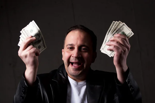 Muž, který držel peníze — Stock fotografie
