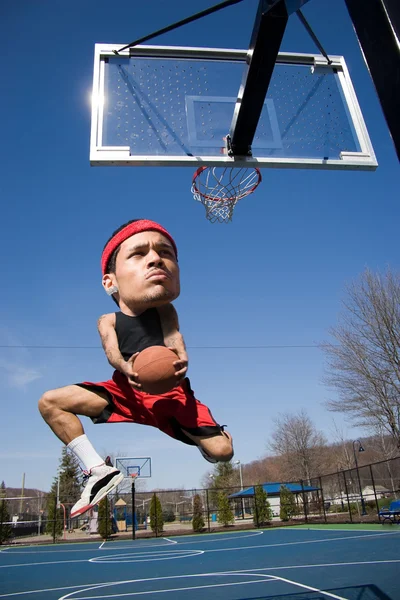 Jogador de basquete de cabeça grande — Fotografia de Stock