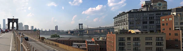 Панорама Нью-Йорка мости — стокове фото