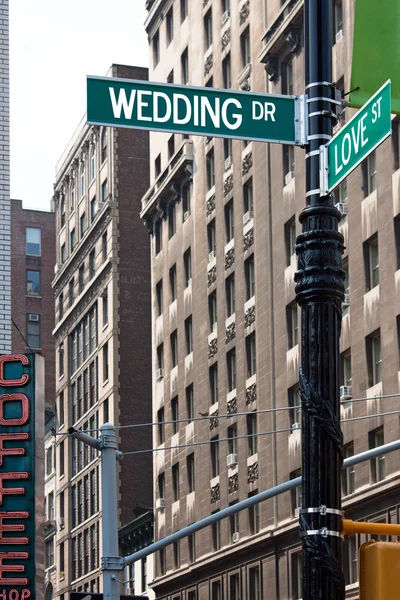 Wedding Love Street Signs — Stock Photo, Image