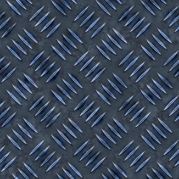 Blue diamond plate — Stockfoto