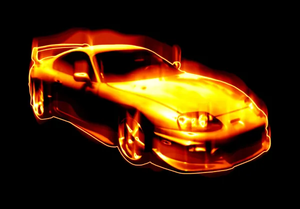 Fiery Blazing Sports Car — Stock Photo, Image
