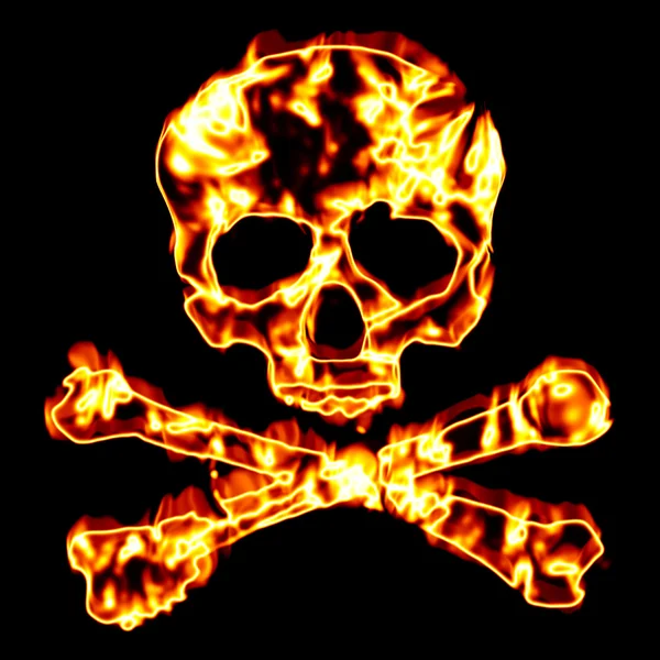 Fiery Skull and Crossbones — Stock Photo, Image