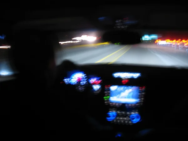 Night Driving Light Trails — Stock Photo, Image