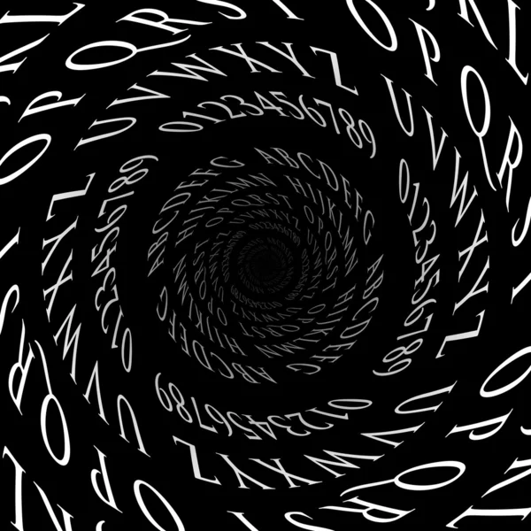Tipografia em espiral 3D — Fotografia de Stock