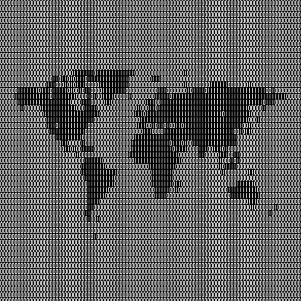 Mapa del mundo binario —  Fotos de Stock