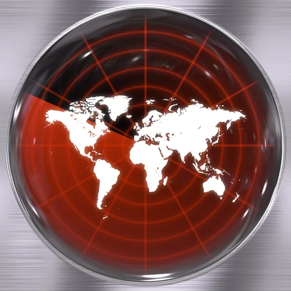 Welt-Radarschirm — Stockfoto