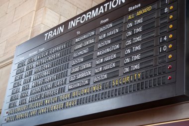 Train Station Schedule Board clipart