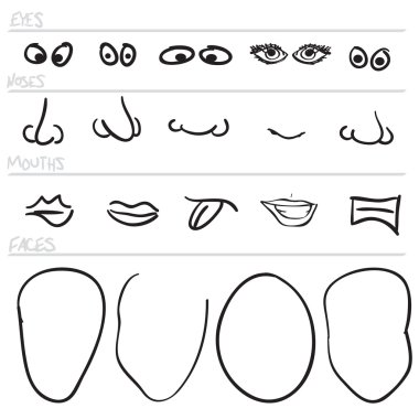 Cartoon Face Parts clipart