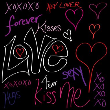 Romantic Love Doodles clipart