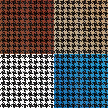Dikişsiz vektör houndstooth desen çeşitler