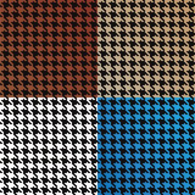 Seamless Vector Houndstooth Pattern Assortment clipart