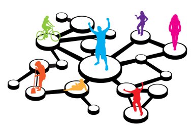 Social Media Connections Diagram clipart