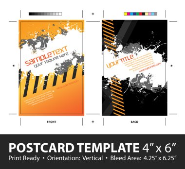 Grungy Postcard Template clipart