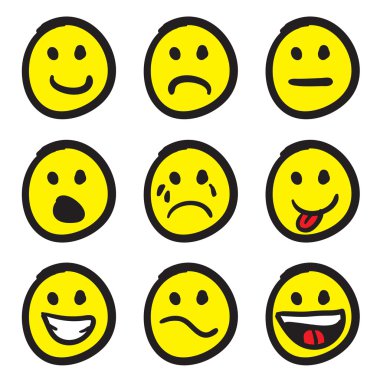 Emoticon Smiley Face Doodles clipart