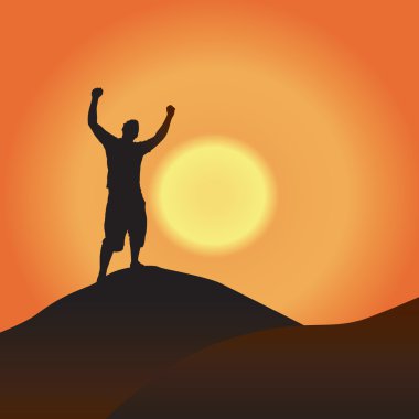 Victory At Sunset clipart