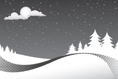 Winter Night Scene clipart