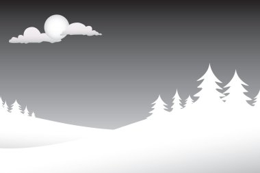 Winter Night Scene clipart