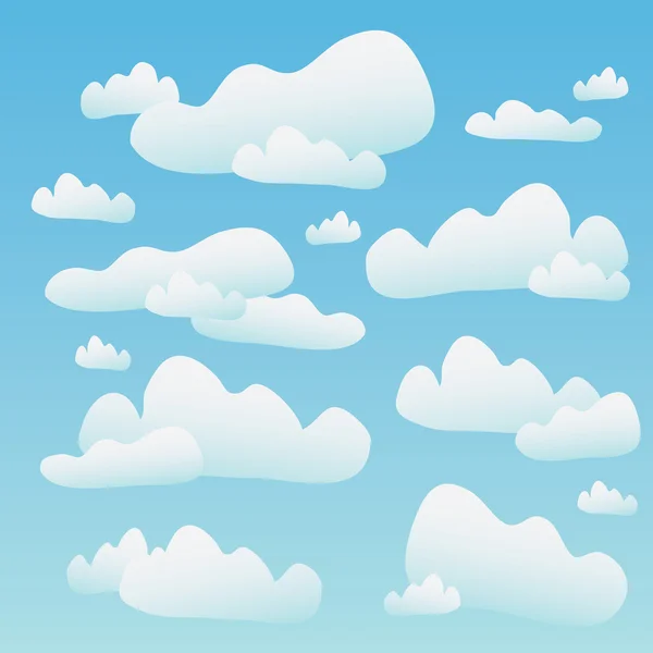 Nubes azules esponjosas — Vector de stock