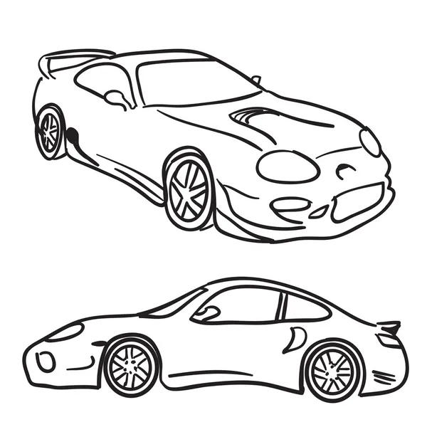 Deportes coches bocetos — Vector de stock