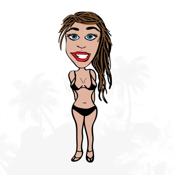 Sexy fille de plage — Image vectorielle