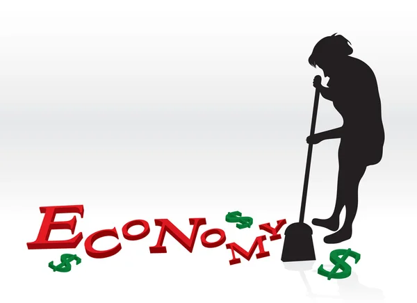 stock vector Cleaning Up The Economy