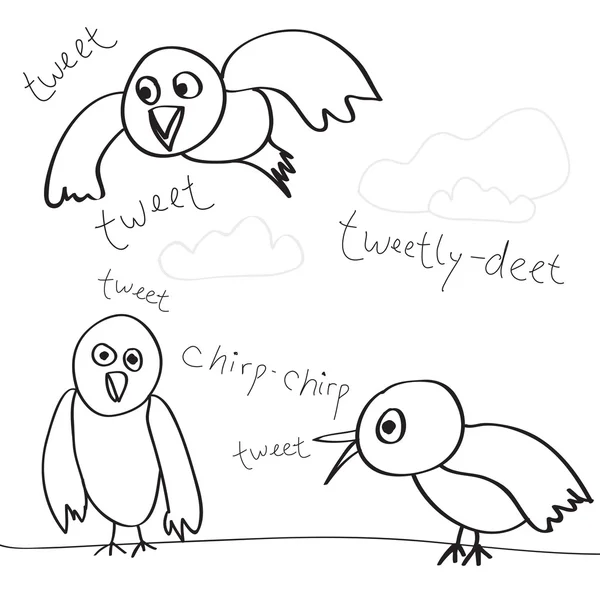 Fågel doodles — Stock vektor
