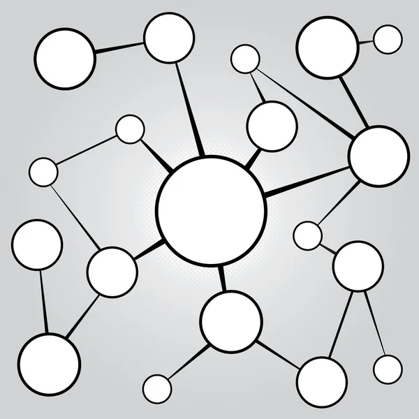 Graphique de réseautage des médias sociaux — Image vectorielle